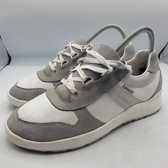 Mephisto Womens 8 Ruby Gray Metallic Leather Nubuck Sneakers Shock Absorber - Picture 4 of 12